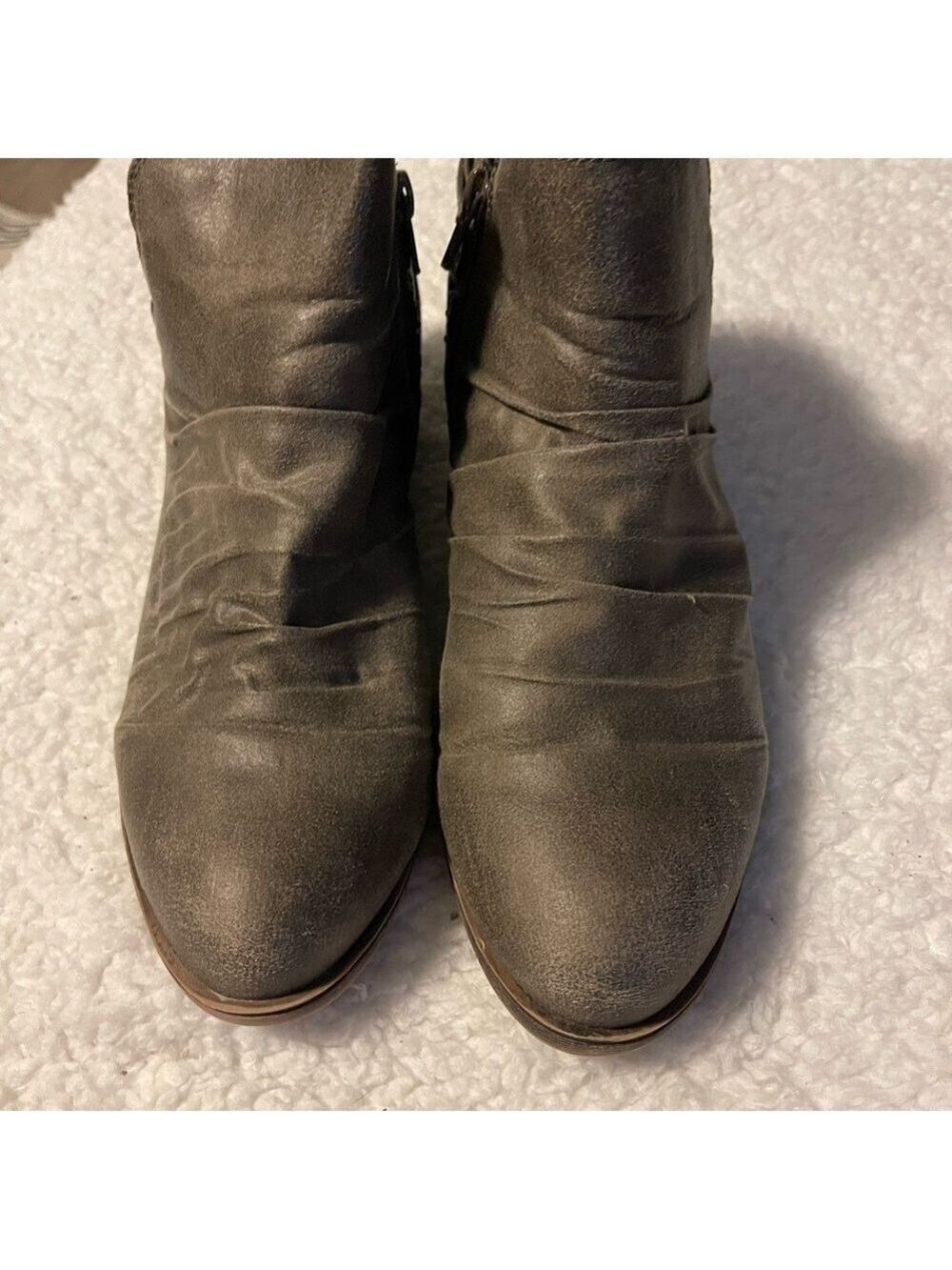 Rampage Charcoal Gray Ruched Ankle Booties Size 9